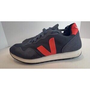 Veja Rio Branco Alveomesh Sneakers Navy Blue Orange Fluo Suede Low Top US 6